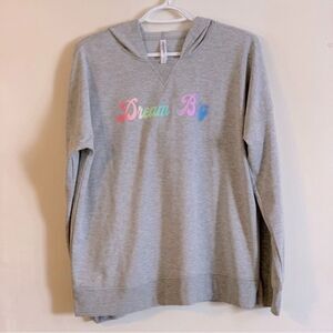 Dream Big Lightweight Sweatshirt Hoodie Gray Sz Large NWOT Gorgeous